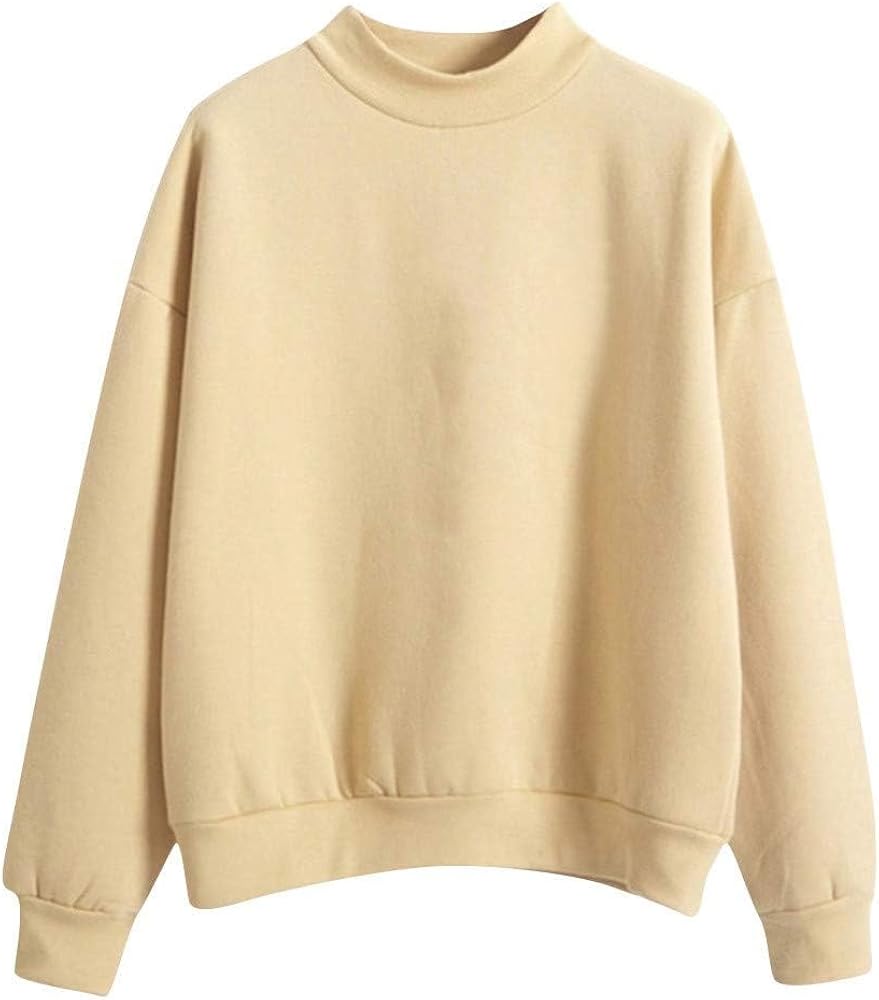 Amazon.com: Womens Mock Neck Sweatshirt Casual Loose Fit Long